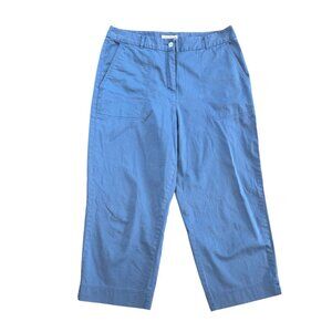 Tommy Bahama Stretch Chino Light Blue Wide Leg Cropped Trousers Size 10